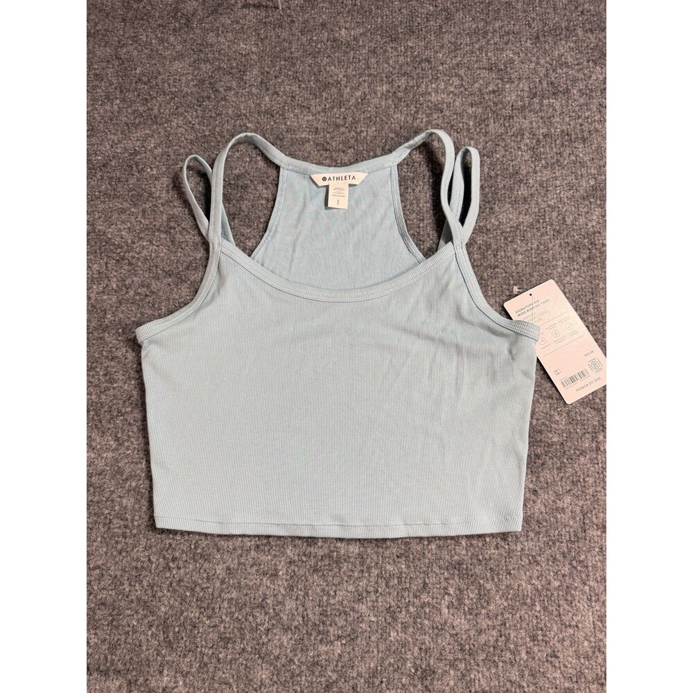 Athleta Signature Rib Wide Binding Tank – Teal – Size S – NWT